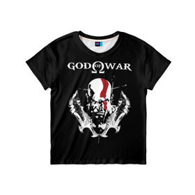 Детская футболка 3D с принтом God of War , 100% гипоаллергенный полиэфир | прямой крой, круглый вырез горловины, длина до линии бедер, чуть спущенное плечо, ткань немного тянется | god of war | арес | афина | бог | бог войны | воин | генерал | гидра | кратос | призрак | спарта | татуировка