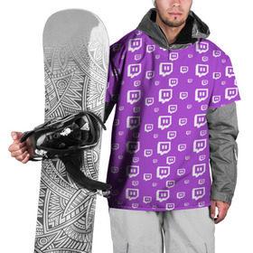 Накидка на куртку 3D с принтом Twitch , 100% полиэстер |  | game | gamer | logo | pattern | twitch | twitties | игры | логотип | паттерн | стрим | твитч | текстура