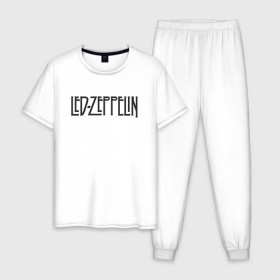 Мужская пижама хлопок с принтом Led Zeppelin , 100% хлопок | брюки и футболка прямого кроя, без карманов, на брюках мягкая резинка на поясе и по низу штанин
 | blues rock | heavy | led zeppelin | progressive hard rock