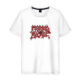 Мужская футболка хлопок с принтом Morbid Angel , 100% хлопок | прямой крой, круглый вырез горловины, длина до линии бедер, слегка спущенное плечо. | Тематика изображения на принте: death | morbid angel