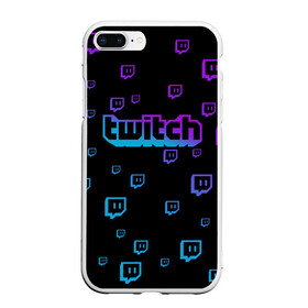 Чехол для iPhone 7Plus/8 Plus матовый с принтом Twitch (gradient) , Силикон | Область печати: задняя сторона чехла, без боковых панелей | видеоигры | видеостриминг | киберспорт | стрим | трансляции | турниры