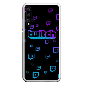 Чехол для Honor 20 с принтом Twitch (gradient) , Силикон | Область печати: задняя сторона чехла, без боковых панелей | Тематика изображения на принте: видеоигры | видеостриминг | киберспорт | стрим | трансляции | турниры