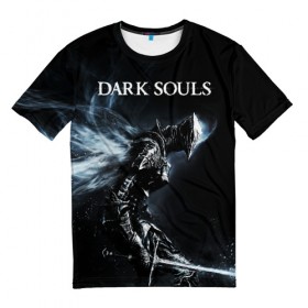 Мужская футболка 3D с принтом Dark Souls , 100% полиэфир | прямой крой, круглый вырез горловины, длина до линии бедер | Тематика изображения на принте: dark souls | games | praise the sun | игры | компьютерные игры | рыцарь | тёмные души