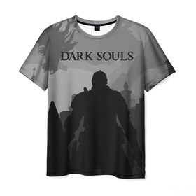 Мужская футболка 3D с принтом Dark Souls , 100% полиэфир | прямой крой, круглый вырез горловины, длина до линии бедер | dark souls | games | praise the sun | игры | компьютерные игры | рыцарь | тёмные души