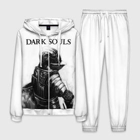 Мужской костюм 3D с принтом Dark Souls , 100% полиэстер | Манжеты и пояс оформлены тканевой резинкой, двухслойный капюшон со шнурком для регулировки, карманы спереди | dark souls | games | praise the sun | игры | компьютерные игры | рыцарь | тёмные души