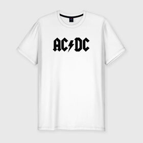 Мужская футболка премиум с принтом AC/DC , 92% хлопок, 8% лайкра | приталенный силуэт, круглый вырез ворота, длина до линии бедра, короткий рукав | ac dc | blues rock | hard rock