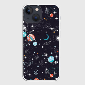 Чехол для iPhone 13 mini с принтом Космос ,  |  | Тематика изображения на принте: comets | infinity | planets | sky | sp | space | stars | universe | бесконечность | вселенная | галактики | графика | звезды | иллюстрация | картинка | кометы | космос | мода | небо | ночь | планеты | рисунок | созвездия | солнце