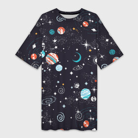 Платье-футболка 3D с принтом Космос ,  |  | Тематика изображения на принте: comets | infinity | planets | sky | sp | space | stars | universe | бесконечность | вселенная | галактики | графика | звезды | иллюстрация | картинка | кометы | космос | мода | небо | ночь | планеты | рисунок | созвездия | солнце