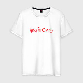 Мужская футболка хлопок с принтом Alice In Chains , 100% хлопок | прямой крой, круглый вырез горловины, длина до линии бедер, слегка спущенное плечо. | alice in chains | grunge | heavy