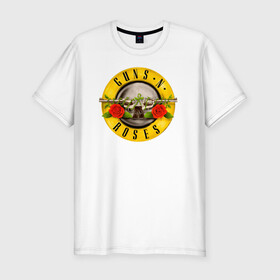 Мужская футболка хлопок Slim с принтом Guns N Roses , 92% хлопок, 8% лайкра | приталенный силуэт, круглый вырез ворота, длина до линии бедра, короткий рукав | guns n roses | hard rock