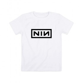Детская футболка хлопок с принтом Nine Inch Nails , 100% хлопок | круглый вырез горловины, полуприлегающий силуэт, длина до линии бедер | Тематика изображения на принте: industrial | industrial rock | nine inch nails