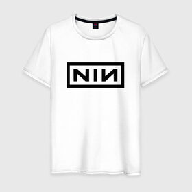 Мужская футболка хлопок с принтом Nine Inch Nails , 100% хлопок | прямой крой, круглый вырез горловины, длина до линии бедер, слегка спущенное плечо. | Тематика изображения на принте: industrial | industrial rock | nine inch nails