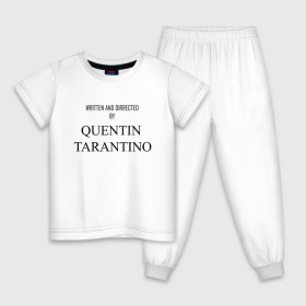 Детская пижама хлопок с принтом Tarantino , 100% хлопок |  брюки и футболка прямого кроя, без карманов, на брюках мягкая резинка на поясе и по низу штанин
 | films | tarantino | trend | мода | надписи | тарантино | фильмы