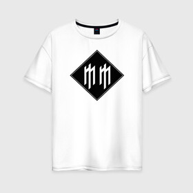 Женская футболка хлопок Oversize с принтом Marilyn Manson , 100% хлопок | свободный крой, круглый ворот, спущенный рукав, длина до линии бедер
 | alternative | alternative rock | glam rock | industrial | industrial rock | marilyn manson