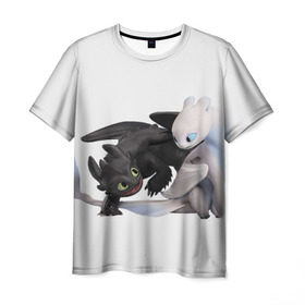 Мужская футболка 3D с принтом Как приручить дракона , 100% полиэфир | прямой крой, круглый вырез горловины, длина до линии бедер | детский мультфильм | для детей | как приручить дракона | мультик | мультфильм