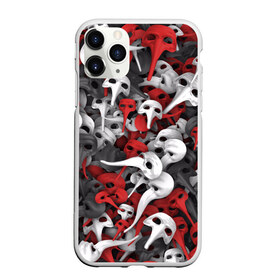 Чехол для iPhone 11 Pro Max матовый с принтом Венецианские маски , Силикон |  | Тематика изображения на принте: белый | венеция | длинный | карнавал | красный | маска | маскарад | нос | паттрен | театр | хипстер | черный