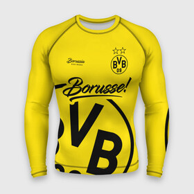 Мужской рашгард 3D с принтом Боруссия Дортмунд ,  |  | borusse | borussia | borussia dortmund | bvb | dortmund | schwarzgelben | боруссия | боруссия дортмунд | бундеслига | германия | дортмунд | дортмундcкая боруссия | жёлто ченрые | форма | футбол | футболист | футбольная