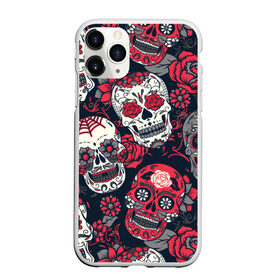 Чехол для iPhone 11 Pro Max матовый с принтом Мексиканские черепа , Силикон |  | графика | день мертвых | знак | иллюстрация | искусство | картинка | мексика | мексиканские | мода | национальный | орнамент | паутина | поминки | праздник | рисунок | розы | ромашки | символ | стиль