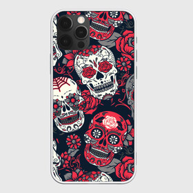 Чехол для iPhone 12 Pro Max с принтом Мексиканские черепа , Силикон |  | Тематика изображения на принте: графика | день мертвых | знак | иллюстрация | искусство | картинка | мексика | мексиканские | мода | национальный | орнамент | паутина | поминки | праздник | рисунок | розы | ромашки | символ | стиль