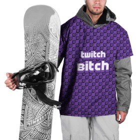 Накидка на куртку 3D с принтом Twitch Bitch , 100% полиэстер |  | blog | cybersport | game | platform | player | service | stream | streamer | streaming | twitch | video | блоггер | игра | игрок | киберспорт | платформа | сервис | стрим | стример | твич