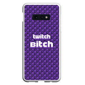 Чехол для Samsung S10E силиконовый с принтом Twitch Bitch , Силикон | Область печати: задняя сторона чехла, без боковых панелей | Тематика изображения на принте: blog | cybersport | game | platform | player | service | stream | streamer | streaming | twitch | video | блоггер | игра | игрок | киберспорт | платформа | сервис | стрим | стример | твич