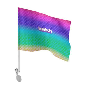 Флаг для автомобиля с принтом Rainbow Twitch , 100% полиэстер | Размер: 30*21 см | blog | cybersport | game | platform | player | service | stream | streamer | streaming | twitch | video | блоггер | игра | игрок | киберспорт | платформа | сервис | стрим | стример | твич