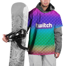 Накидка на куртку 3D с принтом Rainbow Twitch , 100% полиэстер |  | blog | cybersport | game | platform | player | service | stream | streamer | streaming | twitch | video | блоггер | игра | игрок | киберспорт | платформа | сервис | стрим | стример | твич