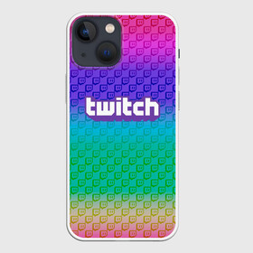 Чехол для iPhone 13 mini с принтом Rainbow Twitch ,  |  | blog | cybersport | game | platform | player | service | stream | streamer | streaming | twitch | video | блоггер | игра | игрок | киберспорт | платформа | сервис | стрим | стример | твич