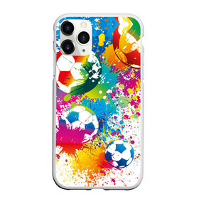 Чехол для iPhone 11 Pro матовый с принтом Футбольные мячи , Силикон |  | ball | cove | football | leather | soccer | белый | болельщик | брызги | графика | иллюстрация | картинка | кожа | краски | мода | мяч | покрытие | пятна | радуга | рисунок | сила | скорость | спорт | спортсмен | стиль