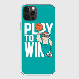 Чехол для iPhone 12 Pro Max с принтом Play to win , Силикон |  | Тематика изображения на принте: баскетбол | баскетбольный | бейсболка | графика | животное | зелёный | играй | иллюстрация | картинка | комбинезон | кот | кроссовки | крутит | мода | мяч | на пальце | надпись | очки | победы | ради