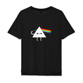 Мужская футболка хлопок Oversize с принтом Kawaii Pink Floyd , 100% хлопок | свободный крой, круглый ворот, “спинка” длиннее передней части | Тематика изображения на принте: anime | аниме | выстрел | лапочка | логотип | луч | милый | мимими | музыка | пистолет | прелесть | призма | радуга | рок | свет | треугольник