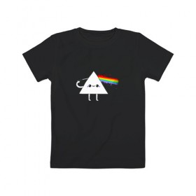 Детская футболка хлопок с принтом Kawaii Pink Floyd , 100% хлопок | круглый вырез горловины, полуприлегающий силуэт, длина до линии бедер | anime | аниме | выстрел | лапочка | логотип | луч | милый | мимими | музыка | пистолет | прелесть | призма | радуга | рок | свет | треугольник