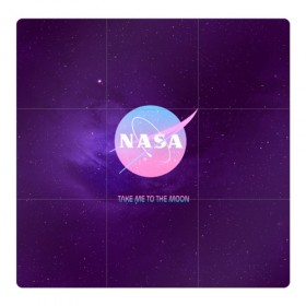 Магнитный плакат 3Х3 с принтом NASA. Take me to the Moon , Полимерный материал с магнитным слоем | 9 деталей размером 9*9 см | Тематика изображения на принте: administration | aeronautics | brand | logo | nasa | national | oldschool | space | usa | исследование | космос | лого | наса | национальное | олдскул | сша | управление