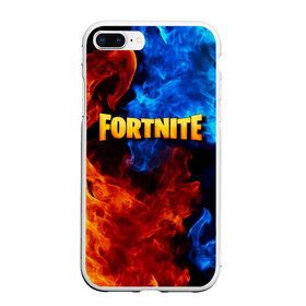 Чехол для iPhone 7Plus/8 Plus матовый с принтом FORTNITE , Силикон | Область печати: задняя сторона чехла, без боковых панелей | fortnite | битва | игра | компьютерная игра | королевская | надпись | огонь | пламя | симулятор | фортнайт