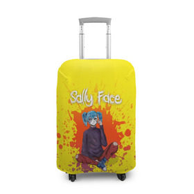 Чехол для чемодана 3D с принтом Sally Face , 86% полиэфир, 14% спандекс | двустороннее нанесение принта, прорези для ручек и колес | 
