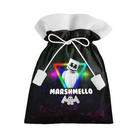 Подарочный 3D мешок с принтом Marshmello , 100% полиэстер | Размер: 29*39 см | Тематика изображения на принте: christopher | comstock | dj | dotcom | friends | marshmallow | marshmello | usa | диджей | друзья | комсток | крис | маршмэллоу | продюсер | сша