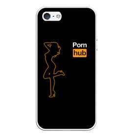Чехол для iPhone 5/5S матовый с принтом Pornhub (neon girl) , Силикон | Область печати: задняя сторона чехла, без боковых панелей | brazzers | видео | девушка | любовь | неон | свечение | силуэт | фигура | хаб | чувства