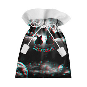 Подарочный 3D мешок с принтом Marshmello , 100% полиэстер | Размер: 29*39 см | christopher comstock | dj | marshmello | music | диджей | клубная музыка | клубняк | крис комсток | логотип | маршмеллоу | музыка