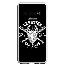 Чехол для Samsung Galaxy S10 с принтом American gangster , Силикон | Область печати: задняя сторона чехла, без боковых панелей | american | califor | gangster | san diego | америка | американский | банда | бандана | бандит | бейсбольные | биты | гангстер | графика | иллюстрация | калифорния | картинка | мода | надпись | платок | рисунок