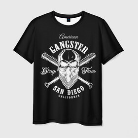 Мужская футболка 3D с принтом American gangster , 100% полиэфир | прямой крой, круглый вырез горловины, длина до линии бедер | american | califor | gangster | san diego | америка | американский | банда | бандана | бандит | бейсбольные | биты | гангстер | графика | иллюстрация | калифорния | картинка | мода | надпись | платок | рисунок