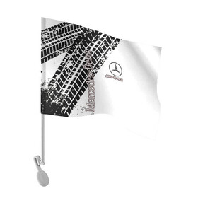 Флаг для автомобиля с принтом Mercedes , 100% полиэстер | Размер: 30*21 см | amg | mercedes | авто | автомобиль | иномарка | логотип | машина | мерседес | текстура