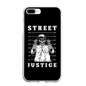 Чехол для iPhone 7Plus/8 Plus матовый с принтом Street justice , Силикон | Область печати: задняя сторона чехла, без боковых панелей | Тематика изображения на принте: justice | s | skeleton | skull | street | банда | бандана | бандит | бейсболка | графика | иллюстрация | картинка | мода | надпись | оружие | пистолеты | платок | револьверы | рисунок | символ | скелет | справедливость