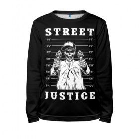 Детский лонгслив 3D с принтом Street justice , 100% полиэстер | длинные рукава, круглый вырез горловины, полуприлегающий силуэт
 | justice | s | skeleton | skull | street | банда | бандана | бандит | бейсболка | графика | иллюстрация | картинка | мода | надпись | оружие | пистолеты | платок | револьверы | рисунок | символ | скелет | справедливость