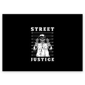 Поздравительная открытка с принтом Street justice , 100% бумага | плотность бумаги 280 г/м2, матовая, на обратной стороне линовка и место для марки
 | justice | s | skeleton | skull | street | банда | бандана | бандит | бейсболка | графика | иллюстрация | картинка | мода | надпись | оружие | пистолеты | платок | револьверы | рисунок | символ | скелет | справедливость