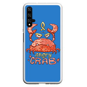 Чехол для Honor 20 с принтом Hungry crab , Силикон | Область печати: задняя сторона чехла, без боковых панелей | Тематика изображения на принте: angry | crab | gloomy | hungry | ocean | red | sea | sign | stars | water | вода | голодный | графика | детский | звезды | злой | знак | иллюстрация | картинка | краб | красный | мода | море | морские | надпись | океан | рисунок | рыба