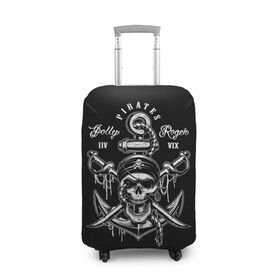Чехол для чемодана 3D с принтом Pirates , 86% полиэфир, 14% спандекс | двустороннее нанесение принта, прорези для ручек и колес | b | pirates | robbers | sea | skull | бандана | веселый | графика | иллюстрация | канат | картинка | кости | логотип | мода | морские | надпись | оружие | пираты | платок | разбойники | рисунок | роджер | сабли | стиль
