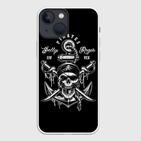 Чехол для iPhone 13 mini с принтом Pirates ,  |  | b | pirates | robbers | sea | skull | бандана | веселый | графика | иллюстрация | канат | картинка | кости | логотип | мода | морские | надпись | оружие | пираты | платок | разбойники | рисунок | роджер | сабли | стиль