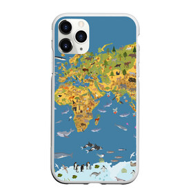 Чехол для iPhone 11 Pro Max матовый с принтом Карта мира , Силикон |  | азия | акулы | америка | антарктида | бизон | волк | европа | животные | зебра | кабан | карта | киты | лама | лев | лось | материки | медведь | мира | моржи | моря | океаны | пингвины | птицы | реки | рыбы