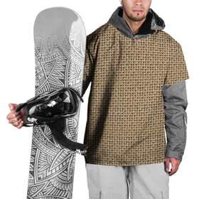 Накидка на куртку 3D с принтом Джут  , 100% полиэстер |  | веревка | волокно | грубая | канат | мешковина | мешок | натуральное | плетение | роба | текстильное | ткань
