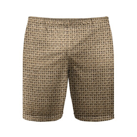 Мужские шорты спортивные с принтом Джут  ,  |  | веревка | волокно | грубая | канат | мешковина | мешок | натуральное | плетение | роба | текстильное | ткань